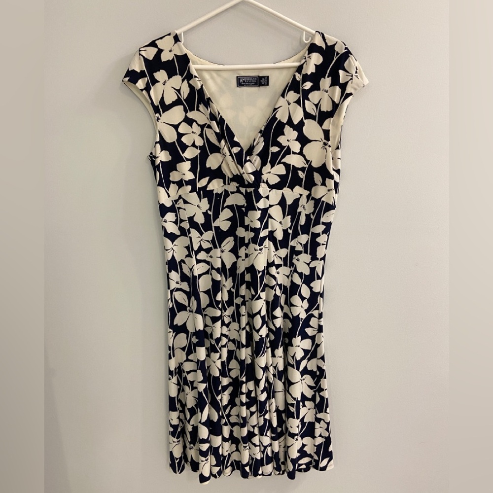 Navy and cream/off white soft dress